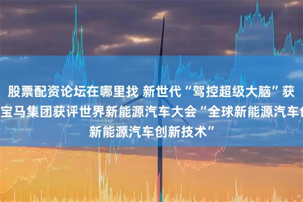 股票配资论坛在哪里找 新世代“驾控超级大脑”获权威认可 宝马集团获评世界新能源汽车大会“全球新能源汽车创新技术”